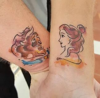 Beauty and the Beast Tattoo Couple tattoos unique, Disney co