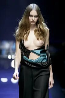 Big boobs runway model