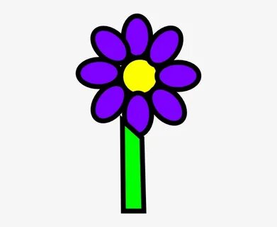 Purple Flower With Stem Clip Art - Clip Art Transparent PNG 