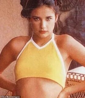 Demi Moore flashes her belly in flashback photo from 1970s D