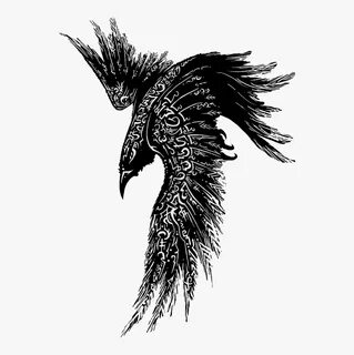 Feather Tattoo Png - Celtic Raven Tattoo, Transparent Png , 