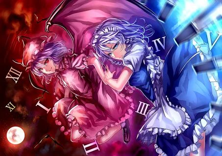 anime, Touhou, Izayoi Sakuya, Remilia Scarlet Wallpapers HD 