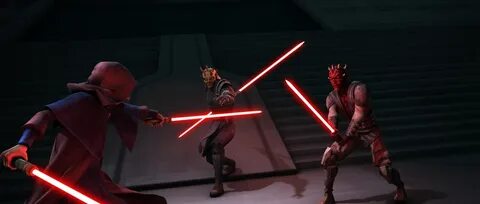Sidious vs Maul and Savage, only a minute before Savage dies