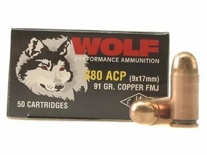 Wolf Ammo 380 ACP 91 Grain Full Metal Jacket Steel Case Berd