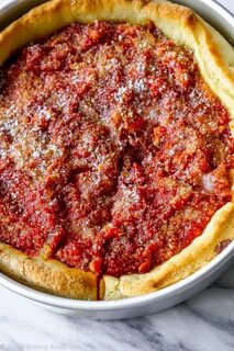 Chicago-Style Deep Dish Pizza, your toppings (pepperoni, sau