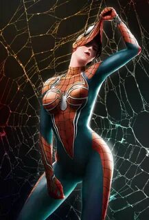 Wallpaper : Spider Woman, big boobs, superheroines, women, a