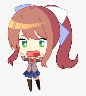 Ddlc - Doki Doki Literature Club Monika Chibi Transparent PN