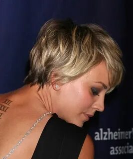 Kaley Cuoco Short Straight Dark Blonde Hairstyle with Side S