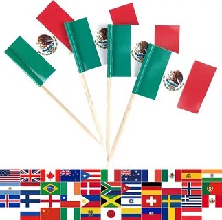 Mexico Flag Toothpicks Mexican Flags Cupcake Toppers Decorations, Cocktail ...