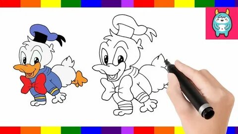 Art Drawing Tutorial: How to Draw Donald Duck from Mickey Mo