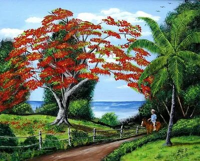 Tropical Landscape by Luis F Rodriguez Landscape, Landscape 