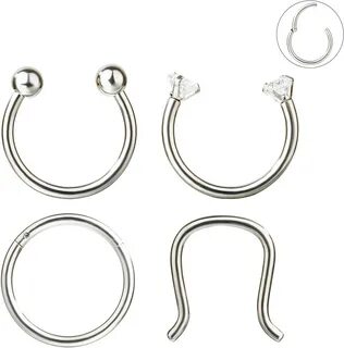 YOVORO 16G 3-8PCS 316L Stainless Steel Septum Piercing Nose 