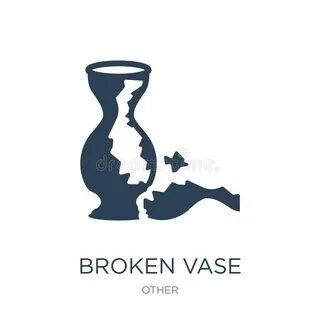 Broken Vase Icon in Trendy Design Style. Broken Vase Icon Is