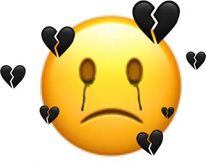 Freetoedit Sticker Emoji Sad Broken Black Mood Smiley Clipar