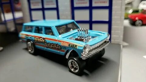 hot wheels 64 nova wagon gasser with real riders - YouTube