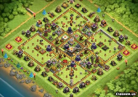 Copy Base Town Hall 11 TH11 DE Farm/Trophy base v233 With Li