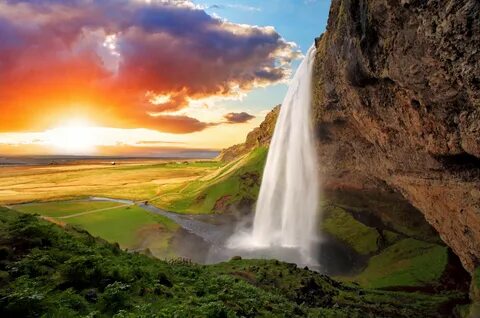 Seljalandsfoss (HD 2K 4K) Обои на рабочий стол, мобильный те