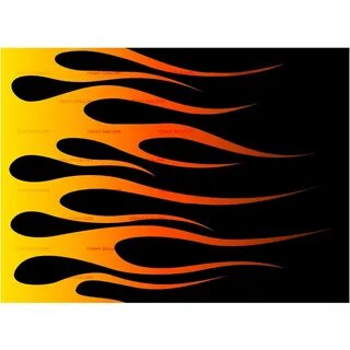 Drawn flame stencil - Pencil and in color drawn flame stenci