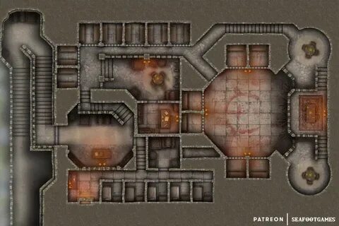 FREE Arena Prison of the Condemned 20x30 Battlemap! OC : bat