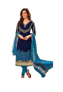 Globon Womens Faux Crepe Printed Salwar Kameez Suit Indian P