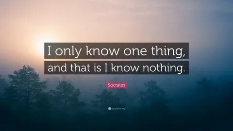 All I Know Is That I Know Nothing Quote