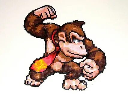 Donkey Kong Bead Sprite Bead sprite, Perler bead mario, Perl