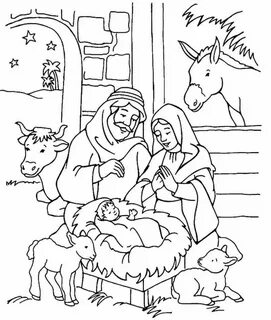 Nativity Scene Coloring Pages - Фото база