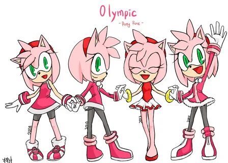 The Many Olympic Outfits Of Amy Rose as drawn by Nicga Sonic