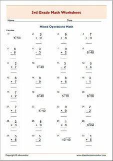 Free downloadable 3rd Grade Math Worksheets 3rd grade math w