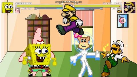 AN MUGEN #2 SPONGEBOB & PATRICK VS SUPER MARIO & SUPER luigi