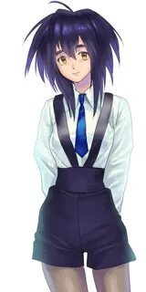 Safebooru - 1girl arms behind back blue hair melfina necktie