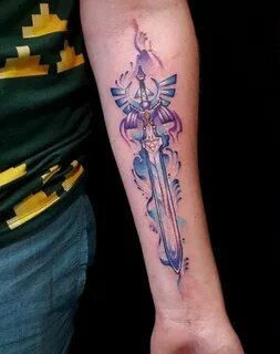 Master Sword, Triforce Zelda tattoo, Sword tattoo, Gaming ta