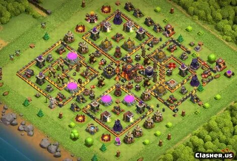 Town Hall 10 TH10 War/Farm/Trophy base #304 With Link 6-2020