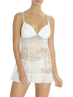 Women's and Women's Plus Bridal Babydoll Chemise Set - Brick