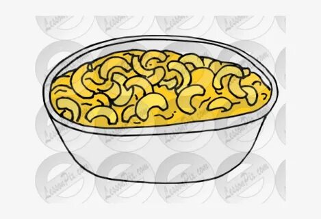 Macaroni And Cheese Clipart Orange - Bowl Macaroni Line Art 