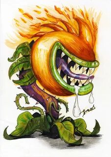 Plants Vs Zombies All Chompers 10 Images - Fire Chomper By F