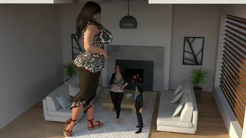 Giantess Mother talk with her children 1 by Big-ELSA.deviant