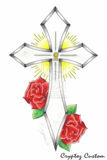 Cross and Roses by CrYpToZ on deviantART Cross drawing, Cros