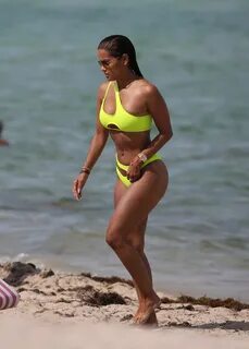 Rocsi Diaz in Neon Yellow Bikini 2019-21 GotCeleb