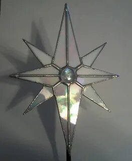 Stained Glass North Star of Bethlehem Christmas Tree Topper 