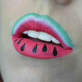 Watermelon lips. in 2019 Lip art, Lipstick art, Lipsense lip