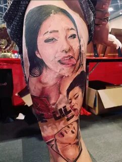 Pornstar with apex legends tattoo