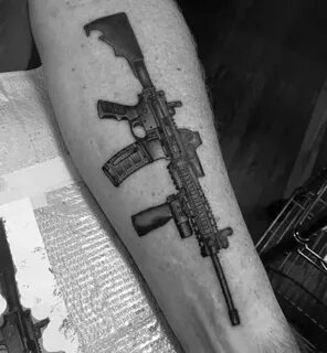 75 AR 15 Tattoo Ideas For Men - Rifle Designs