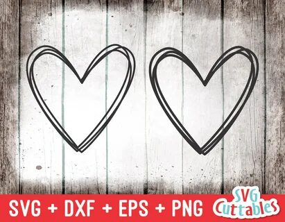 Heart svg Heart Cut File Scribble Heart svg dxf eps Etsy