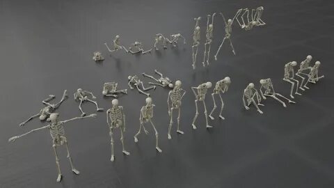 Robert Kuroto - Skeleton Poses Pack - Low-poly 3D model