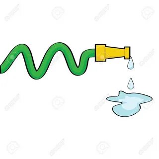 Cartoon Illustration Of A Hose Dripping Some Water Royalty F