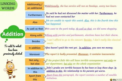 Link sentences examples essays