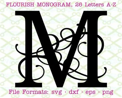 Svg Fancy Monogram Letters For Download Silhouette - Layered