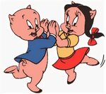 Porky Pig and his girlfriend. Animated gif, Funny pictures, 