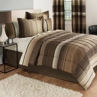 Home & Garden Comforter Set Bed in a Bag Stripe Bedding Shee